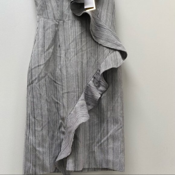 NWT PatBO  Striped‎ Ruffle Midi Dress Women Size 10 - Picture 6 of 9